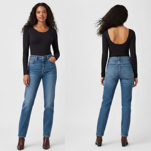 NEW Spanx Suit Yourself Long Sleeve Scoop Neck Bodysuit Black Minimalist Small - Picture 1 of 6